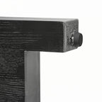 Console étroite avec accent en rotin (noir antique)