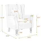Set of 2 Vegan Leather Upholstered Button Tufted Accent Chair