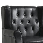 Set of 2 Vegan Leather Upholstered Button Tufted Accent Chair