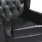 Set of 2 Vegan Leather Upholstered Button Tufted Accent Chair