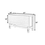 Rustic Drop-Leaf Dining Table  Space-Saving Farmhouse Design with Extendable Wood Top - 47.00in. W X36.00in.DX30.00in. H