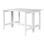 Rustic Drop-Leaf Dining Table  Space-Saving Farmhouse Design with Extendable Wood Top - 47.00in. W X36.00in.DX30.00in. H