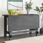 Rustic Drop-Leaf Dining Table  Space-Saving Farmhouse Design with Extendable Wood Top - 47.00in. W X36.00in.DX30.00in. H