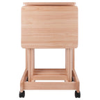 Ensemble de 5 tables d'appoint en bois naturel Brienda avec support mobile 32