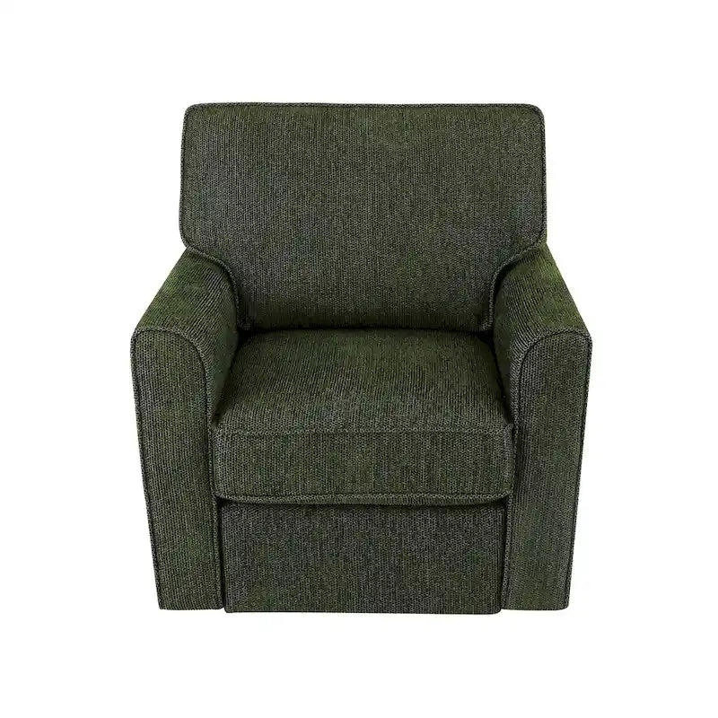 Chenille 360 Swivel Lounge Chair, Modern Armchair with Side Pockets Swivel Sofa Chair Ergonomic Recliner Chair for Bedroom