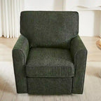 Chenille 360 Swivel Lounge Chair, Modern Armchair with Side Pockets Swivel Sofa Chair Ergonomic Recliner Chair for Bedroom