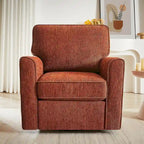 Chenille 360 Swivel Lounge Chair, Modern Armchair with Side Pockets Swivel Sofa Chair Ergonomic Recliner Chair for Bedroom