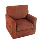 Chenille 360 Swivel Lounge Chair, Modern Armchair with Side Pockets Swivel Sofa Chair Ergonomic Recliner Chair for Bedroom