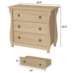 Natural 3-Drawer Dresser for Living Room, Bedroom, Entryway