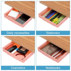 4 Pcs Self-Adhesive Under Desk Drawer for Standing Desk Office - 8.66 x 6.1 x 1.38 inches