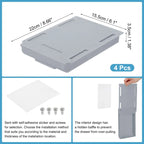4 Pcs Self-Adhesive Under Desk Drawer for Standing Desk Office - 8.66 x 6.1 x 1.38 inches