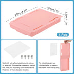 4 Pcs Self-Adhesive Under Desk Drawer for Standing Desk Office - 8.66 x 6.1 x 1.38 inches