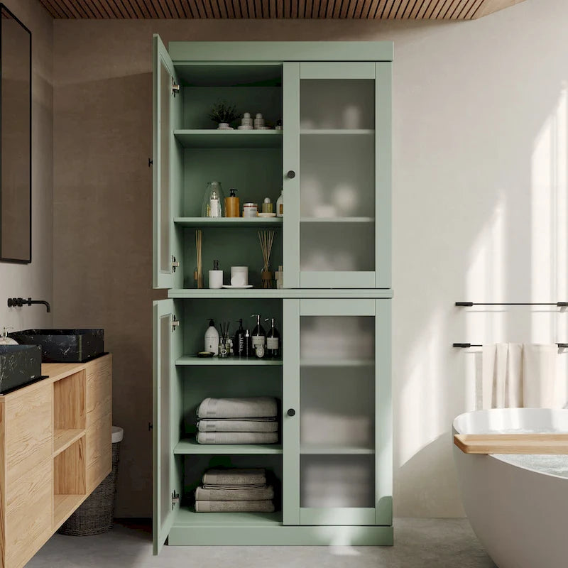 100% Solid Wood 32 Bathroom Cabinet with Optional Doors by Palace Imports