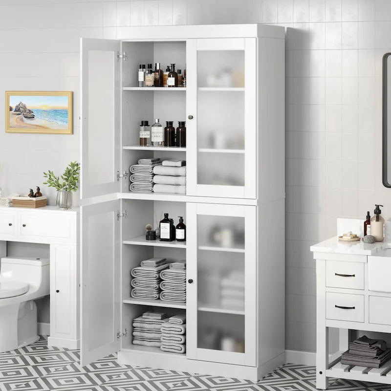 100% Solid Wood 32 Bathroom Cabinet with Optional Doors by Palace Imports