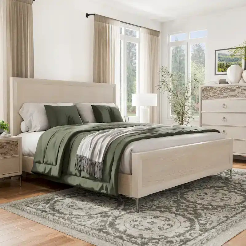 Furniture of America Fable Modern Solid Wood Panel Bed