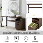 Home Office Computer Desk with Drawers/Hanging Letter-size Files
