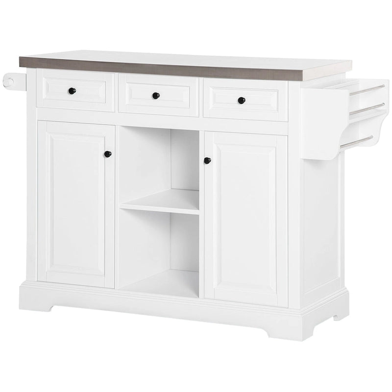 Îlot de cuisine roulant avec rangement (tabouret non inclus)