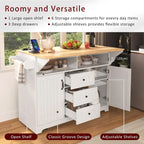 55.7 Large Kitchen Island With 2 Drop Leaf(no include stool)