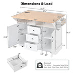 55.7 Large Kitchen Island With 2 Drop Leaf(no include stool)