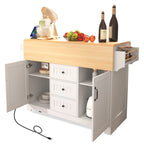 55.7 Large Kitchen Island With 2 Drop Leaf(no include stool)