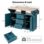 55.7 Large Kitchen Island With 2 Drop Leaf(no include stool)