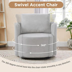Fauteuil rond pivotant 360° en chenille avec design incurvé ergonomique et capacité de 200 kg