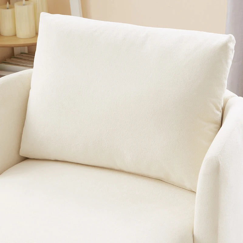 Fauteuil rond pivotant 360° en chenille avec design incurvé ergonomique et capacité de 200 kg