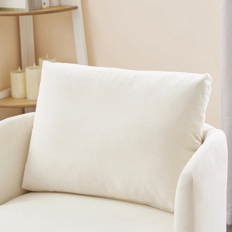 Fauteuil rond pivotant 360° en chenille avec design incurvé ergonomique et capacité de 200 kg