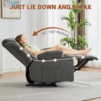 Fauteuil inclinable manuel surdimensionné avec massage par vibrations et fonction chauffante, canapé classique surpiqué à assise profonde