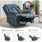 Fauteuil inclinable manuel surdimensionné avec massage par vibrations et fonction chauffante, canapé classique surpiqué à assise profonde