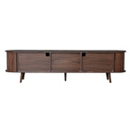 Mid-Century Modern TV Stand for 80 TV, Entertainment Center with Storage Media Console Table with 2 Drawers