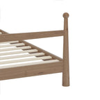 Platform Bed with Upholstered Boucle Headboard Panel Bed No Box Spring Needed Wood Slat Bed Low Profile Bed - Minimalist Design