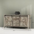 HOMCOM 59 Inch Farmhouse Sideboard Buffet Cabinet with Thick Top, Coffee Bar Cabinet with 2 Adjustable Shelves for Kitchen