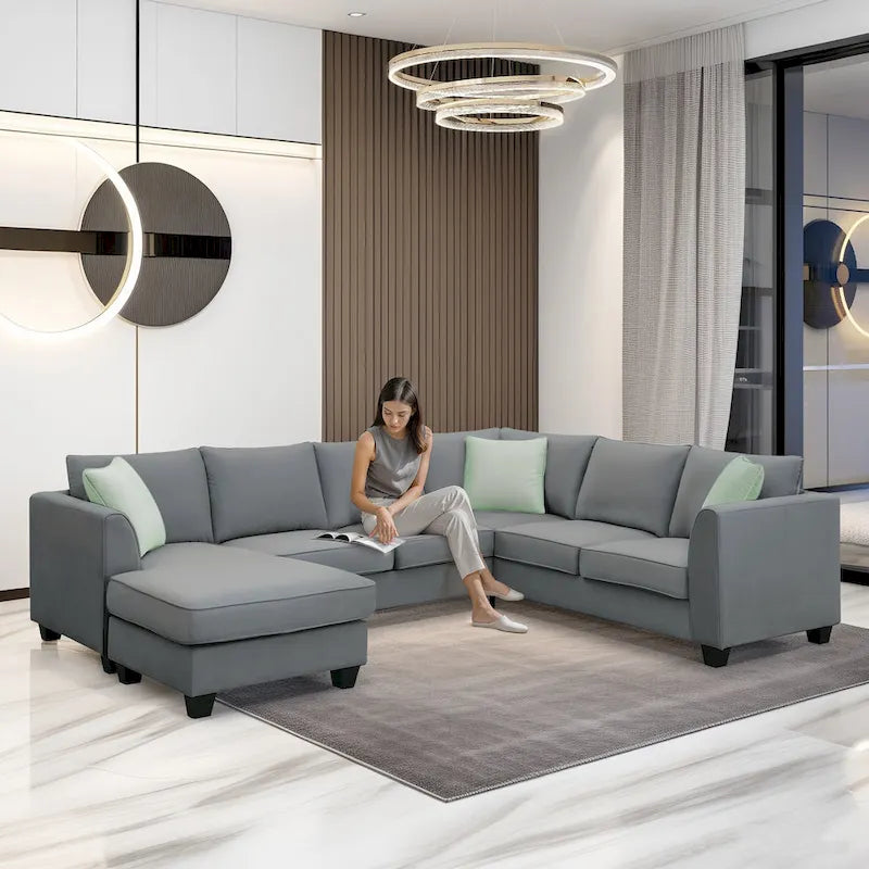 Sectional Sofa Couches Living Room Sets,7 Seats Modular Sectional Sofa