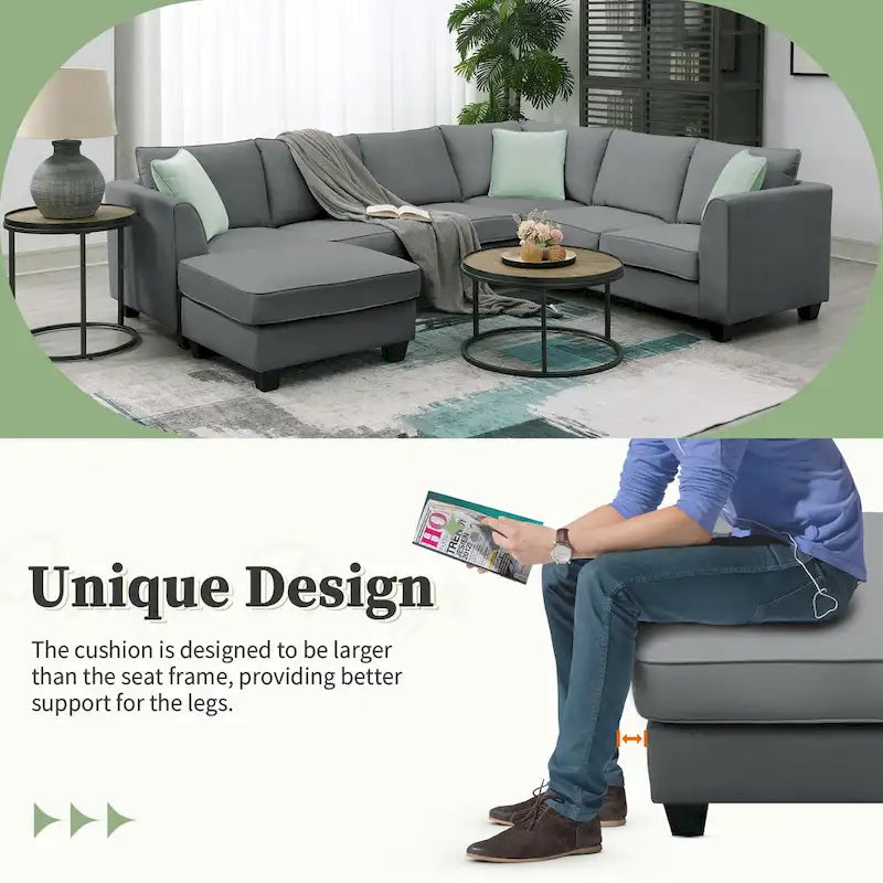 Sectional Sofa Couches Living Room Sets,7 Seats Modular Sectional Sofa