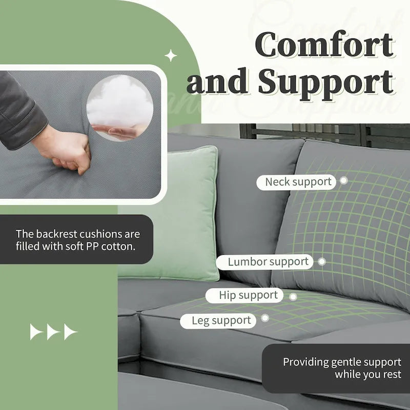 Sectional Sofa Couches Living Room Sets,7 Seats Modular Sectional Sofa