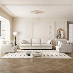 Canapé d'angle modulaire en chenille, canapé et 2 fauteuils rembourrés