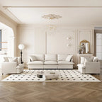 Modular Chenille Sectional Couch, Upholstered Sofa & 2 Armchairs