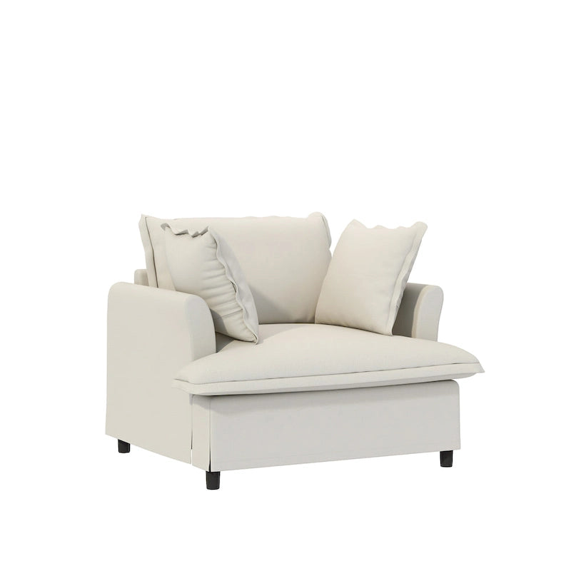 Canapé d'angle modulaire en chenille, canapé et 2 fauteuils rembourrés