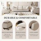 Canapé d'angle modulaire en chenille, canapé et 2 fauteuils rembourrés
