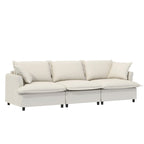 Canapé d'angle modulaire en chenille, canapé et 2 fauteuils rembourrés