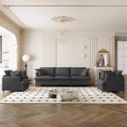 Canapé d'angle modulaire en chenille, canapé et 2 fauteuils rembourrés
