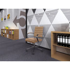 Modern Office Chair, Executive Mid-Back Conference Room Chair in PU Leather with Wheels and Arms