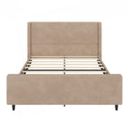 Sturdy and Comfortable Upholstered Bed Frame with Stylish Headboard