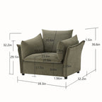 Fauteuil de salon surdimensionné en chenille