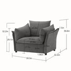Fauteuil de salon surdimensionné en chenille