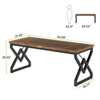 63-inch Executive Desk with Metal Frame, Modern Office Computer Desk for Home Office