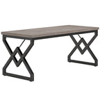 63-inch Executive Desk with Metal Frame, Modern Office Computer Desk for Home Office