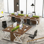 63-inch Executive Desk with Metal Frame, Modern Office Computer Desk for Home Office