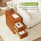 Table d'appoint vintage avec 2 tiroirs, table de chevet